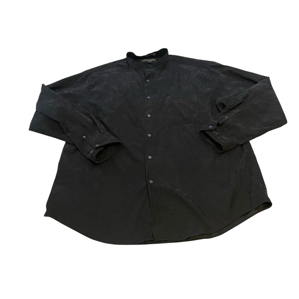 Vintage Brandini Men’s Button Up Shirt Long Sleeve Stand Collar Size XXL